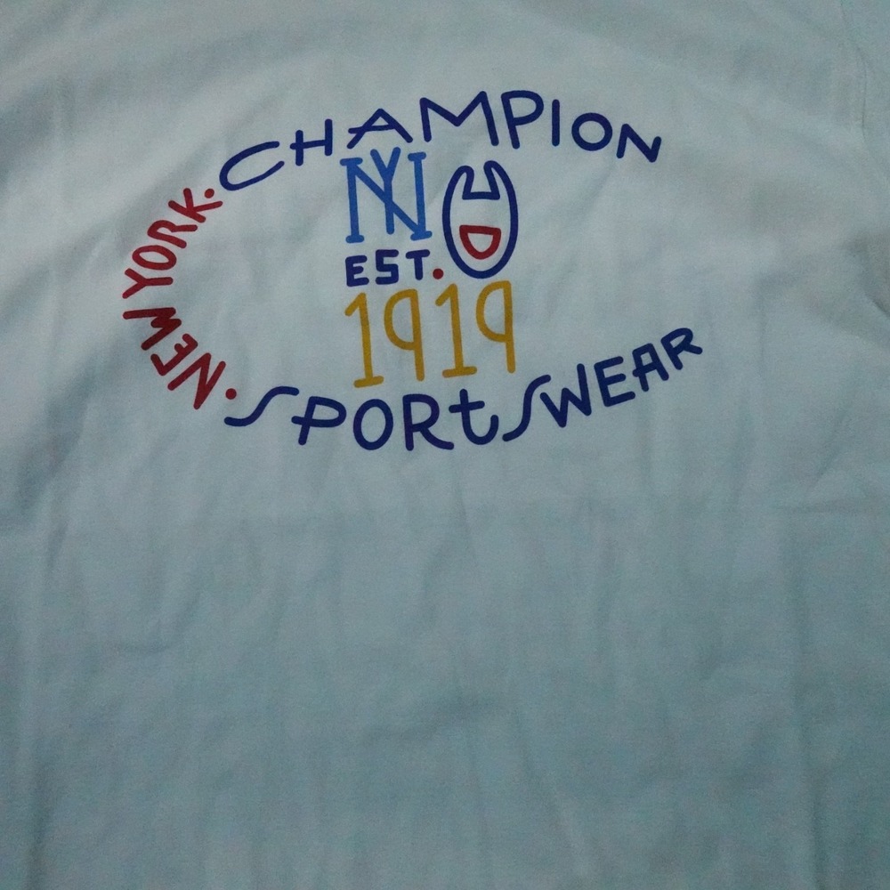 NEW Champion Shirt Mens S White Graphic Logo Short Sleeve T-shirt Tee Casual Top - Picture 3 of 10
